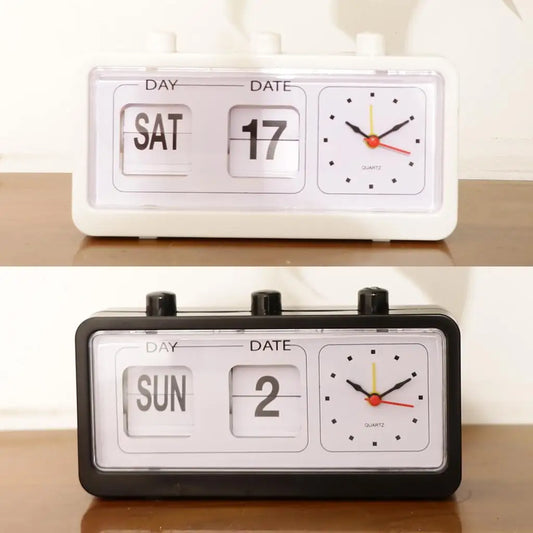 Digital Retro Fashion Flip Clock Operated Mechanical Clock Flip Day Date Time Vintage Fashion Clock For Home Decora Idea Gifts